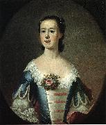 Jeremiah Theus Portrait of Mrs oil painting reproduction